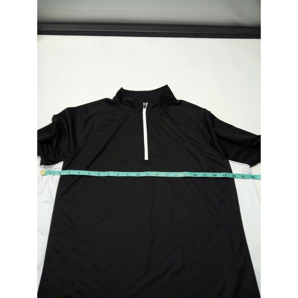 STARTER Dri Fit Men's Long Sleeve Shirt Running Mock Neck 1/4 Zip Black/White L - Picture 3 of 5